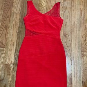 Red fitted dress